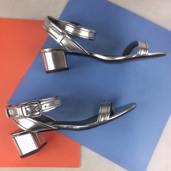 Silver Block Heel Sandals - Zara - Picture 2 of 7
